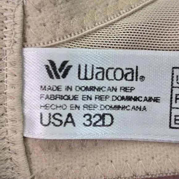 Wacoal 853147 32D Beige Bold & Beautiful Floral Embroidery Contour TShirt Bra - Picture 6 of 7